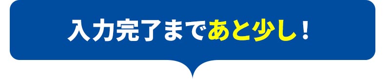 入力完了まであと少し！